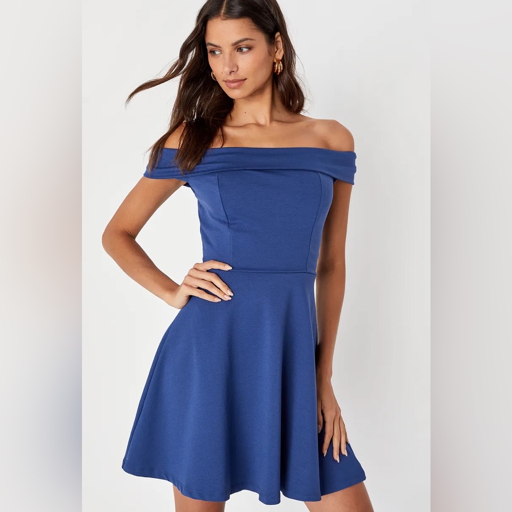 Lulu’s Off-the-Shoulder Skater Dress